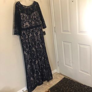 Navy Melrose floor length dress